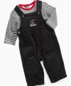 From playtime to snuggle time, this overall and shirt set from Little Me will keep his looking cute and feeling comfy.