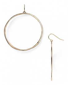 Simplicity rules with this pair of rose gold plated hoop earrings from Gorjana, flaunting a barely there design and delicate dangle.