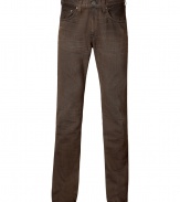 Antique brown straight leg jeans - These fashionably distressed jeans are a great addition to any closet - On-trend slim cut thats easy to style - Pair with a cashmere pullover, trainers, and a parka for casual cool - Style with a henley, a leather jacket, and motorcycle boots