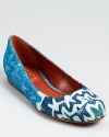 Crafted using the brand's signature fabric, these patterned flats offer vibrant style from iconic label Missoni.