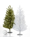 Small in stature, big in spirit. Decorate your dorm, desk or apartment with an iridescent white Christmas tree from Kurt Adler, featuring branches of shimmering tinsel.