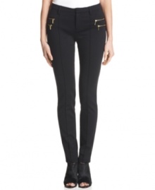 Upgrade your look with MICHAEL Michael Kors' straight leg petite pants, crafted from a ponte knit.