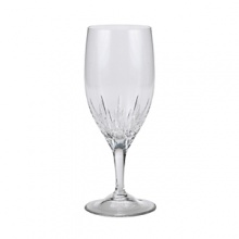 Delicately cut fine crystal stemware adds a graceful note to your formal dining. Shown from left to right: iced beverage, goblet, wine, flute.