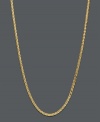 Add simple, classic style to your accessory collection. Necklace features a diamond cut wheat chain crafted in 14k gold. Approximate length: 18 inches.