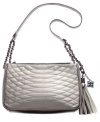 Add some quilted-cool to your accessories arsenal with this chic shoulder bag from BCBGMAXAZRIA. Crafted from butter-soft leather with chain-link detailing and flirty tassel accents, for a look that's decidedly diva-worthy.