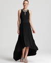 David Meister Gown - Jeweled Neck High/Low