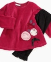 Santa's little helper will be the cutest one in the room in this darling tunic and legging set by First Impressions.