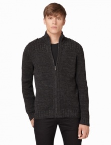 Slip this Calvin Klein Jeans cardigan over your favorite button down or tee for a warm and handsome style.