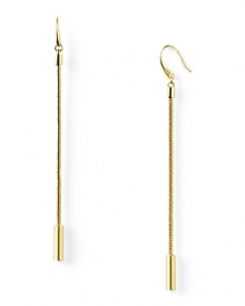 Gilded and glam, MICHAEL Michael Kors' linear earrings are a sleek addition to your lobe line up. The minimalist danglers modernize ladylike minis and classic pumps with ease.