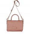 Undeniably chic, this classic convertible bag from Marc by Marc Jacobs exudes ladylike style - Front flap closure with logo plaque, top carrying handle with gold-toned hardware, convertible shoulder strap, textured leather - Perfect for your casual-cool looks or off-duty chic