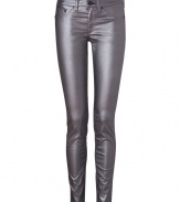 Get the trend-right look of the moment in these ultra-chic coated jean leggings from Rag & Bone - Five-pocket styling, extra skinny leg, comfortable mid-rise cut - Extra form-fitting - Pair with everything from modern knits and ankle boots to feminine tops and heels