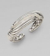 From the Sculpted Cable Collection. A curve of pavé diamonds adorns fluted sterling silver.Diamonds, 1.22 tcw Sterling silver Length, about 2 Imported