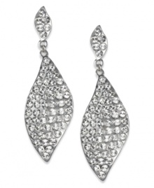 Wave hello to your new favorite earrings! Stylish curves captivate on these crystal-embellished earrings from Alfani. Crafted in silver tone mixed metal. Approximate drop: 3-1/4 inches.