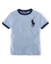 A cotton jersey tee is updated with Big Pony embroidery for a heritage finish.