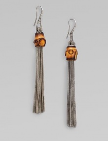 From the Bamboo Collection. This long, elegant chain link design is accented with beautiful bamboo beads. Sterling silverBambooLength, about 3½Hook backMade in Italy