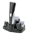 Whether you want a completely clean shave or a more rugged look, Remington's total grooming system is the perfect solution. With Titanium-coated blades and multiple attachments, this top-selling 10-in-1 set provides all the trimming tools you'll ever need. Two-year warranty. Model PG250.