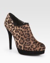 EXCLUSIVELY AT SAKS.COM. Leopard-print hair calf in a modern platform style with comfort insoles.Covered heel, 3½ (90mm) Covered platform, ½ (15mm) Compares to a 3 heel (75mm) Side tab detail Pull-on style Side goring Leather lining and sole Comfort insole Made in Spain