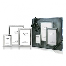 This boxed set of classic sterling silver frames includes one of each size in 2x3, 4x6, 5x7. Dual easel for portrait and landscape tabletop display. Solid .925 fine sterling silver with polished wood back.