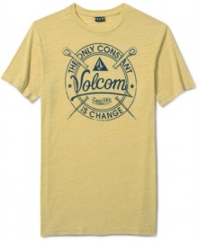 Share some words of wisdom via this cool Volcom graphic tee.