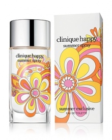 Here for a limited time, a light-hearted edition of everything you love about Clinique Happy. Gives our bright, sparkling, citrusy floral a fresh look and feel. Wear it and be happy. All summer.