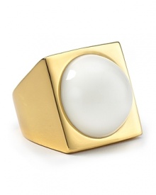 Trina Turk's gold and ivory ring is a mod-inspired must-have. Let the bold bauble go really retro with a classic sheath and kitten heels.