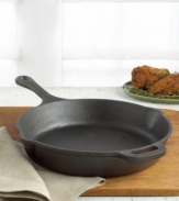 Find a little comfort in your cooking with this heavy-duty cast-iron skillet. From country fried chicken to lumberjack breakfasts, this pre-seasoned skillet is built to last, heating evenly and consistently for the tastiest down home cooking on either side of the Mississippi. Lifetime warranty.