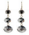 Raise the stakes by adding a little disco glamor. These Kenneth Cole New York drop earrings feature shimmering silver beads set in mixed metal. Approximate drop: 2 inches.