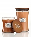 Smells like fall. Light the WoodWick pumpkin butter candle to fill your home with the aroma of fresh-baked pie. A natural wooden wick creates the sound of a crackling fire as it burns, inspiring instant relaxation.