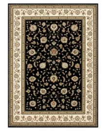 A crisp, modern rendering of traditional Turkish rug designs, the Samira area rug from Loloi boasts rich tones of ivory and black that offer a regal air to any space. Crafted in Turkey of ultra-durable and easy-to-clean polypropylene.