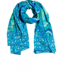 Whether tied around your waist or worn as a tropical-chic scarf, this Matthew Williamson Escape printed sarong injects summer-ready style - Long convertible shape, allover mosaic print - Style with a printed bikini and sandals or tied around your neck with an elevated jeans-and-tee ensemble