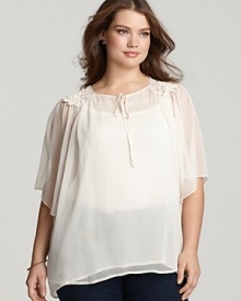 T Bags Plus Size Lace Back Top