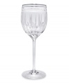 A stemware collection of utter sophistication. Designed in multi-faceted, full lead crystal with delicately tapered stems and polished platinum rims. Qualifies for Rebate