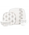 Clusters of gleaming leaves rain down on this white bone china collection of place settings in sleek coupe and square shapes. From Lenox Lifestyle dinnerware, these dishes are playfully modern and naturally chic, and have an enchanting look that's fresh and perfect for every occasion. Qualifies for Rebate