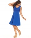 Flaunt your feminine flair in Spense's sleeveless plus size dress, defined by an A-line silhouette.