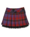 Pretty pleaty style. She can accent her looks just in time for back-to-school with the traditional plaid on this skirt from BCX.