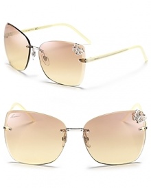 As beautiful as a butterfly, these oversized rimless sunglasses are sure to turn heads.