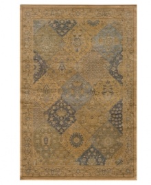 A steely blue patchwork of traditional Persian designs gives this Momeni area rug a timelessly sophisticated look. Drop-stitched polypropylene creates a highly durable pile while maintaining luxurious texture and depth.