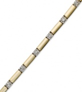 Red carpet-ready style. Round-cut diamonds (1 ct. t.w.) take center stage on Yell'Ora's stunning dot dash bracelet. Base metal made from a combination of pure gold, sterling silver and palladium. Approximate length: 7-1/2 inches.