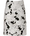 Take an ultra feminine stance on this seasons penchant for lacy prints in Derek Lams immaculately tailored jacquard pencil skirt - Hidden back zip, form-fitting - Pair with a jet black knit and over-the-knee boots