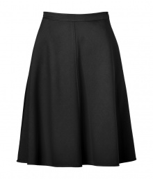 With a fun, full silhouette, Valentinos wool swing skirt lends an elegant feminine finish to every outfit - Side slit pockets, front and back seam, hidden side zip - Fitted waist, full circle skirt - Wear with a fitted top and Mary-Janes