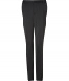 Sleek and sophisticated, Costume Nationals pinstriped wool pants lends a sharp edge to your business wardrobe - Tonal trimmed side and back slit pockets, zip fly, hidden hook closures - Slim tailored fit - Wear with the matching blazer and slick leather lace-ups