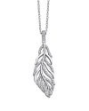 You'll flock to this luxe pave feather necklace glittering with cubic zirconia in a rich platinum vermeil setting.