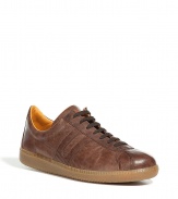 Stylish sneaker in fine, brown leather - Trainer style by the legendary shoe manufacturer Ludwig Reiter - classic laces, soft leather lining - sturdy rubber sole - terrific elegant and sporty combo - really top-quality and extremely well-made - your fave shoe for casual wear at the office and on Saturdays - goes best with jeans and light dress pants