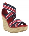 Go rogue with the Renegade sandal from Mia. Seasonal espadrille styling brings a homespun charm to the elevated wedge.