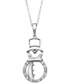 Frosty and fashionable. This adorable snowman pendant features a chic, cut-out design accented by sparking, round-cut diamonds (1/10 ct.t.w.) in sterling silver. Approximate length: 18 inches. Approximate drop: 1-1/4 inches.