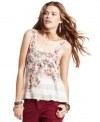 Totally cute, this floral-print tank top from American Rag adds feminine style to your wardrobe!