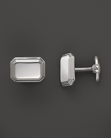 These classic sterling silver cuff links from Dolan & Bullock feature engravable space and a subtle pattern. From the Sterling Silver Engravables Collection.