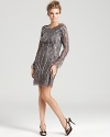 Waves of sequins make a splash on this fête-fabulous Aidan Mattox dress.