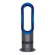 Dyson's AM04 Hot + Cool™ fan heater provides the fastest whole room heating in winter and smooth, cool air in summer. With the use of patented Air Multiplier™ technology, surrounding air is drawn in and amplified, generating powerful airflow to cool you effectively in summer. In winter, drawn-in air is heated over ceramic plates before being projected forward for long-range heat. Safety features include tip-over automatic cut out and no visible heating elements. No awkward grilles or blades make it easy to clean. The AM04 provides total control – with a remote control for precise temperature and airflow adjustment, oscillation and touch-tilt. The target temperature can be selected to the degree (between 32°F to 99°F) and the intelligent thermostat keeps it there.