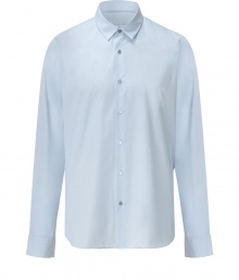 Update your workweek staples with this stylish button down from Jil Sander - Spread collar, front button placket, long sleeves, curved hem, slim fit - Pair with jeans, trousers, chinos, or cords